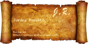 Janky Renátó névjegykártya